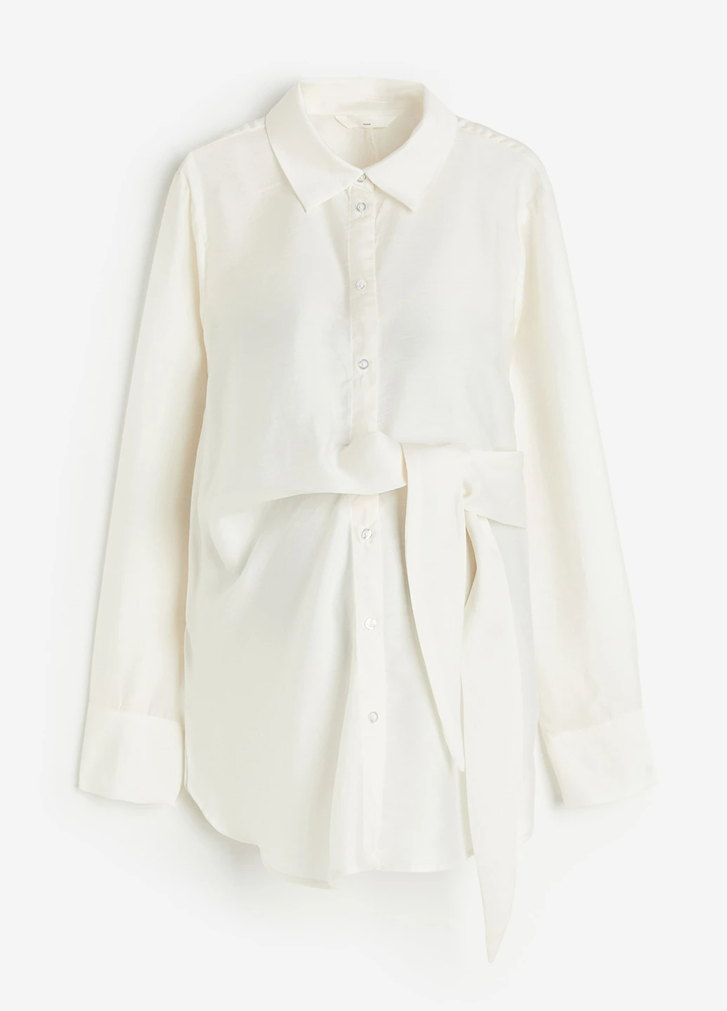 Молочная кэжуал, классическая рубашка однотонная H&M