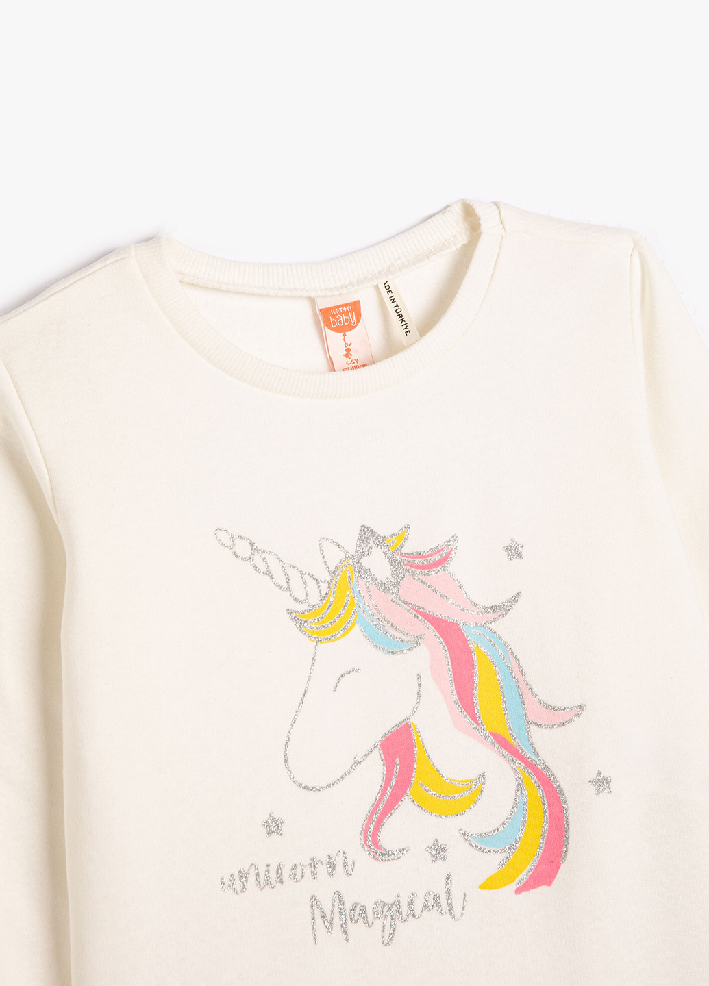 KOTON світшот єдиноріг айворі кежуал трикотаж, бавовна