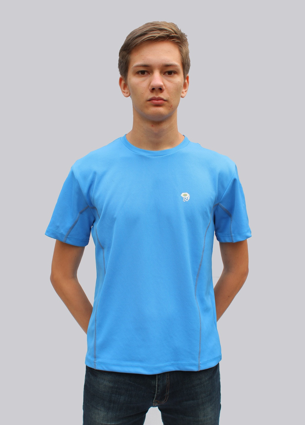 Голубая футболка мужская hard wear Mountain Hardwear