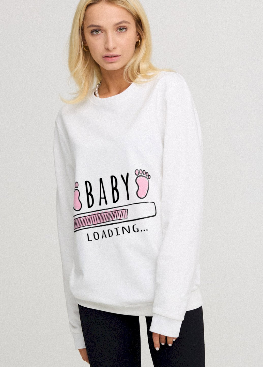 Белый світшот жіночий oversize /no flis/ YAPPI (254658795)