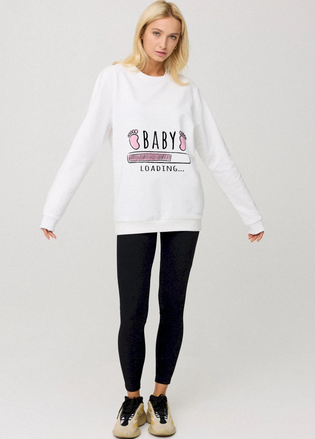 Белый світшот жіночий oversize /no flis/ YAPPI (254658795)