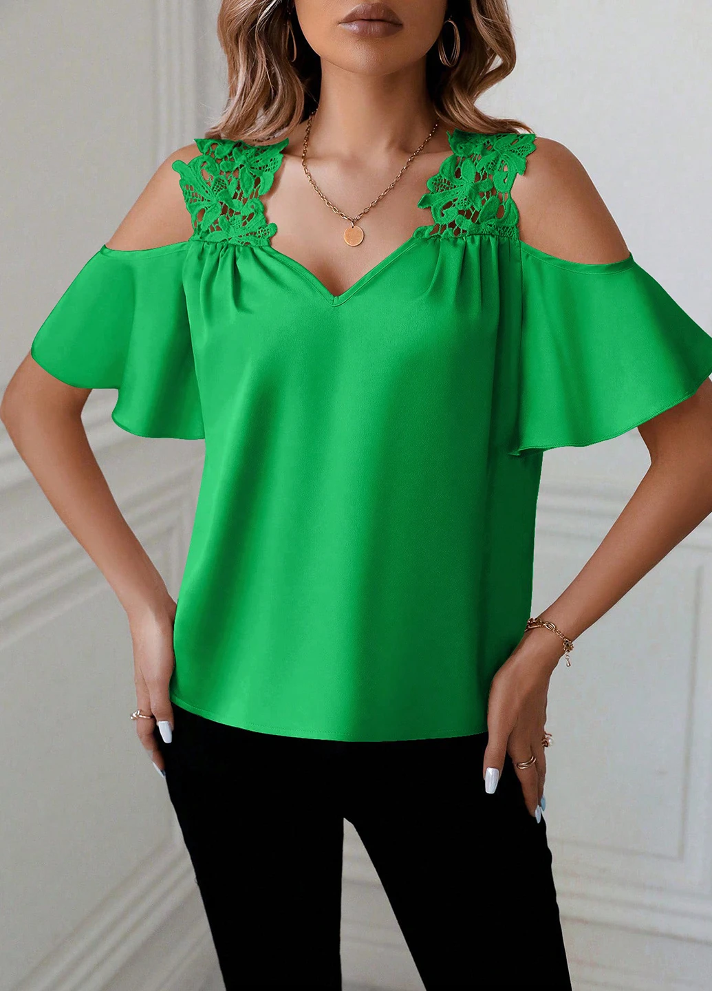 Зелёная блуза SHEIN