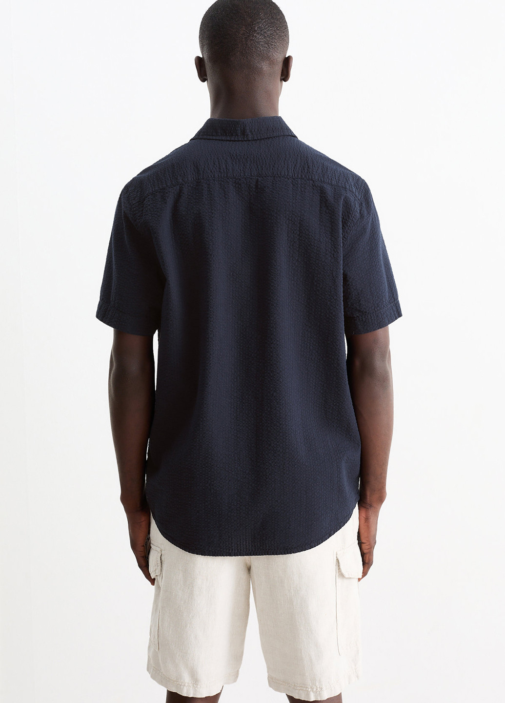 Темно-синяя кэжуал рубашка однотонная C&A