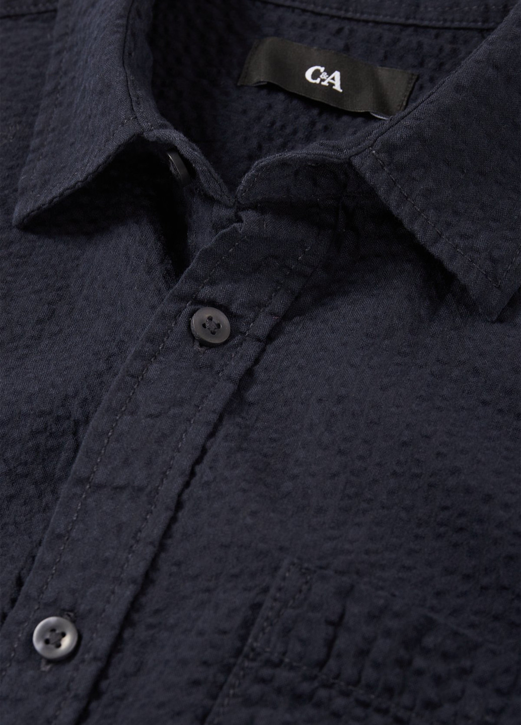 Темно-синяя кэжуал рубашка однотонная C&A
