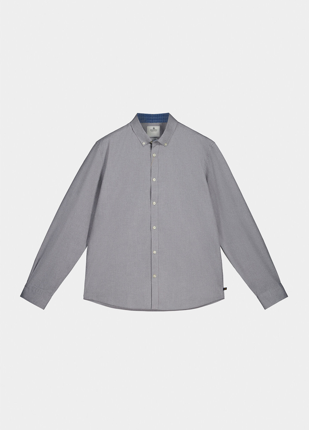 Синяя кэжуал рубашка однотонная Springfield