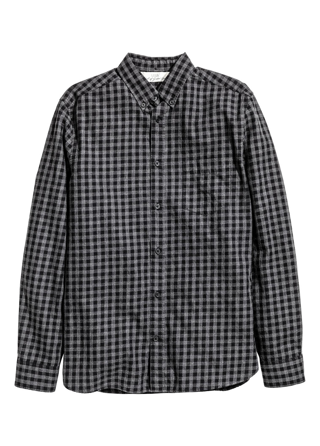 Черная кэжуал рубашка в клетку H&M