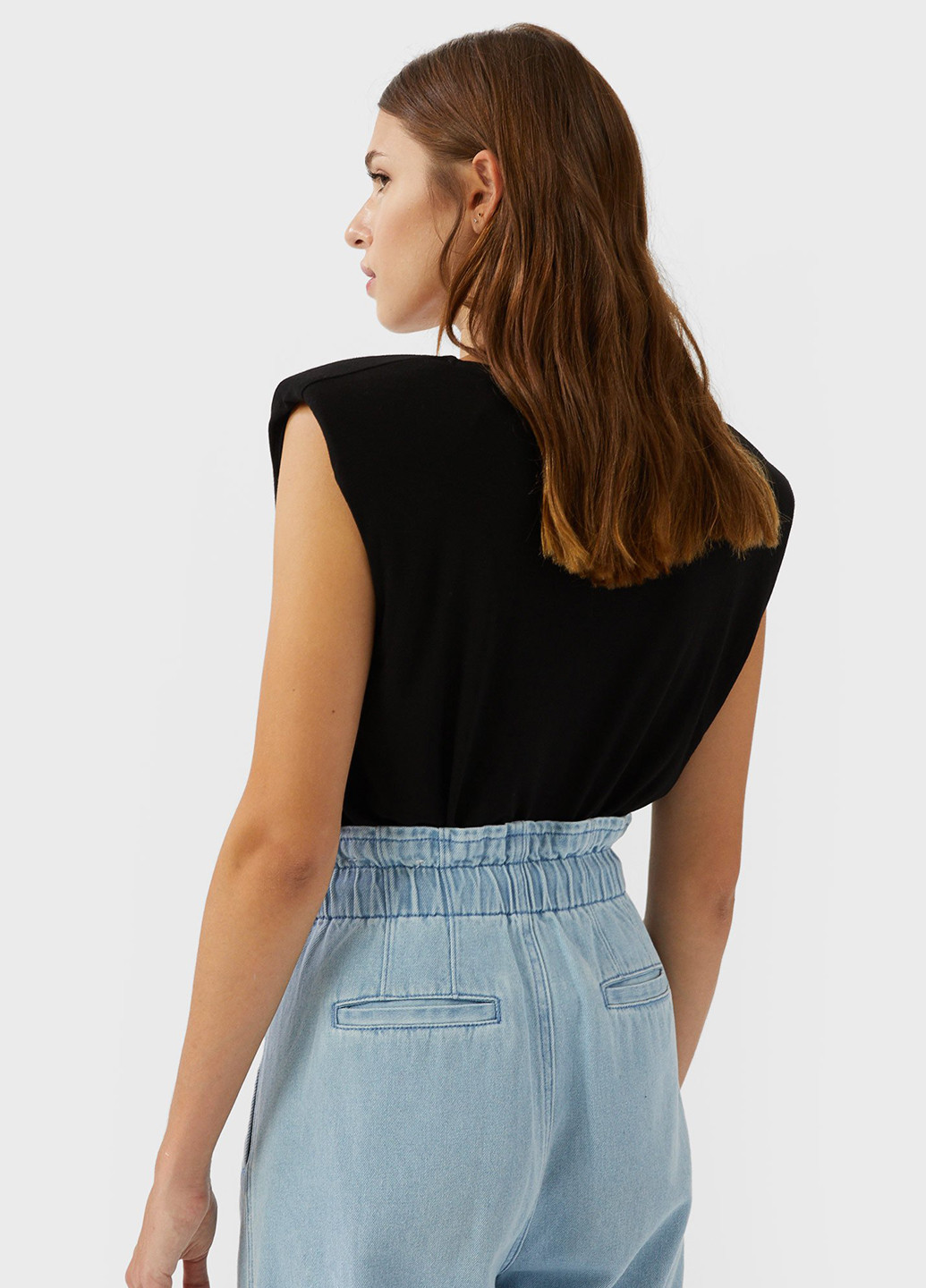 Чорна блуза Stradivarius