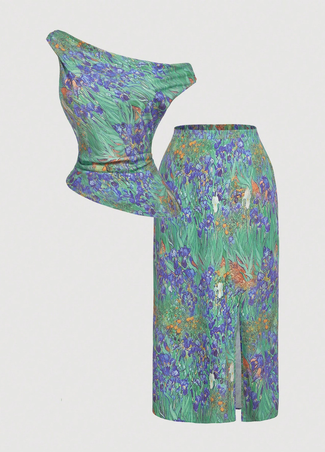 Комбінований літній комплект (топ, спідниця) SHEIN