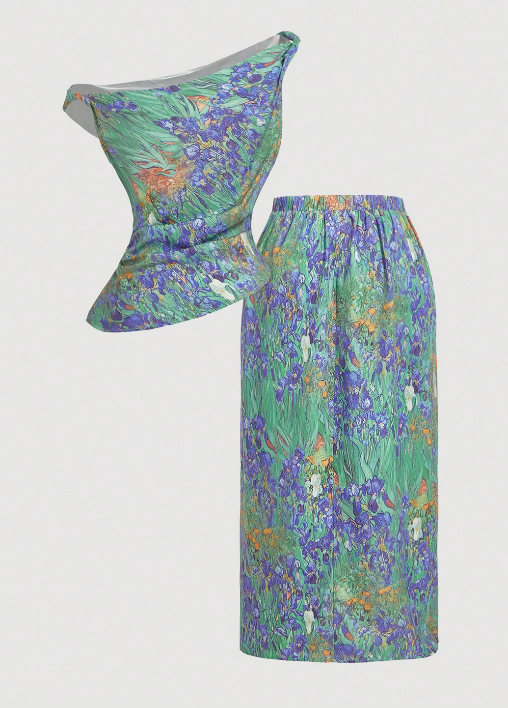 Комбінований літній комплект (топ, спідниця) SHEIN