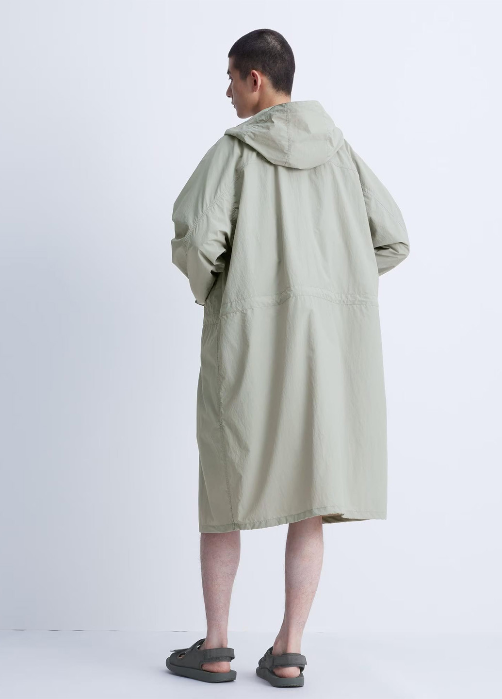 Сіре демісезонне Пальто однобортне Uniqlo