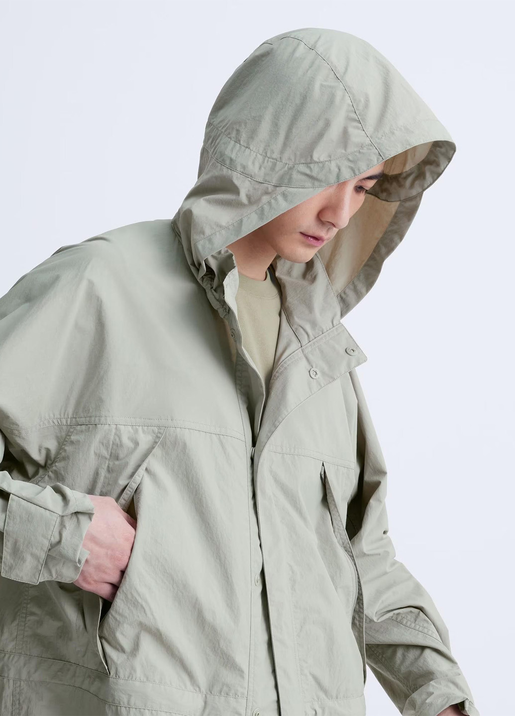 Сіре демісезонне Пальто однобортне Uniqlo