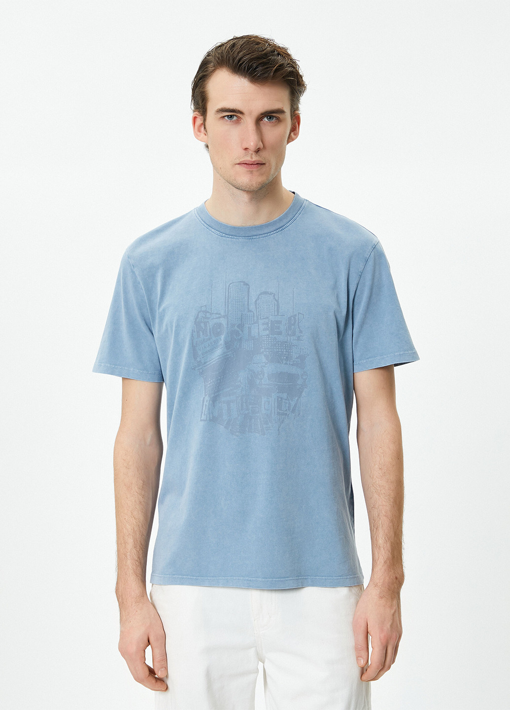 Голубая футболка KOTON