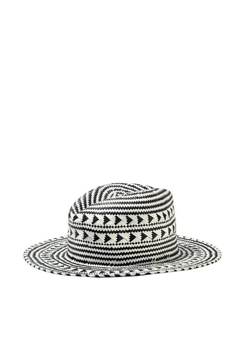 Шляпа Mark ковбойская геометрическая чёрно-белую кэжуал искусственная солома, бумага