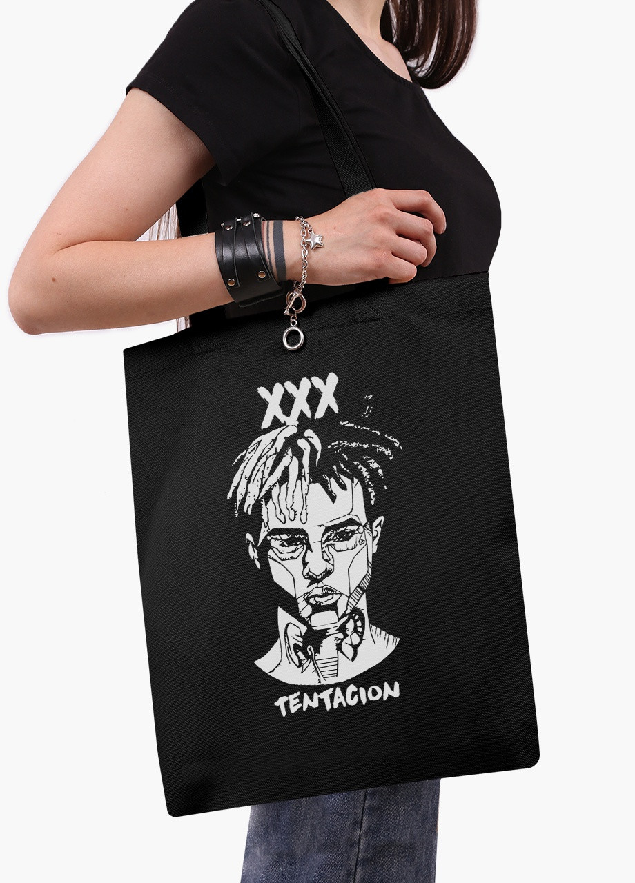 Эко сумка шоппер Экс-экс-экс Тентасьон (XXXTentacion) (9227-2637-BK) MobiPrint (236265728)