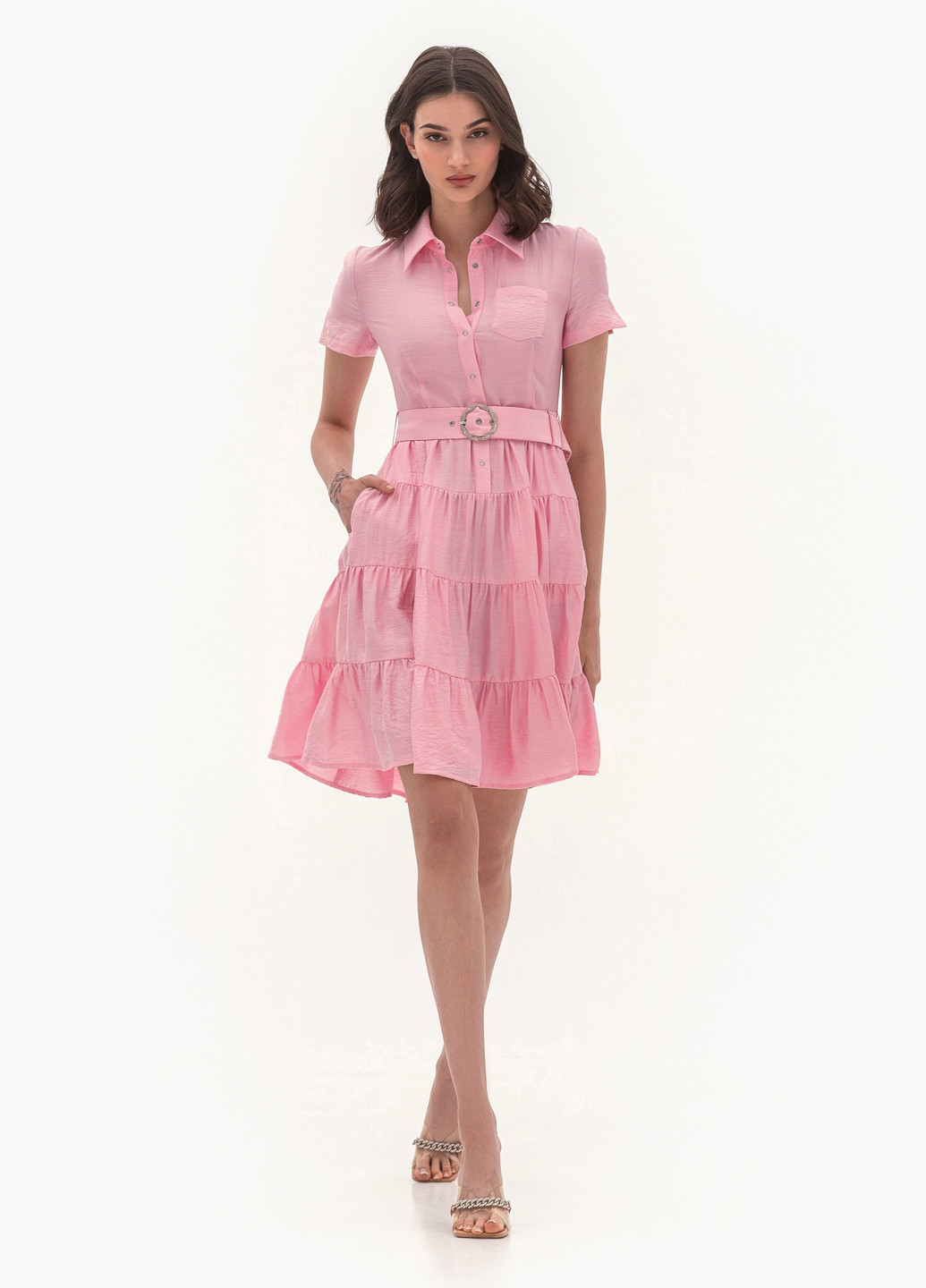 Рожева кежуал сукня BGL однотонна