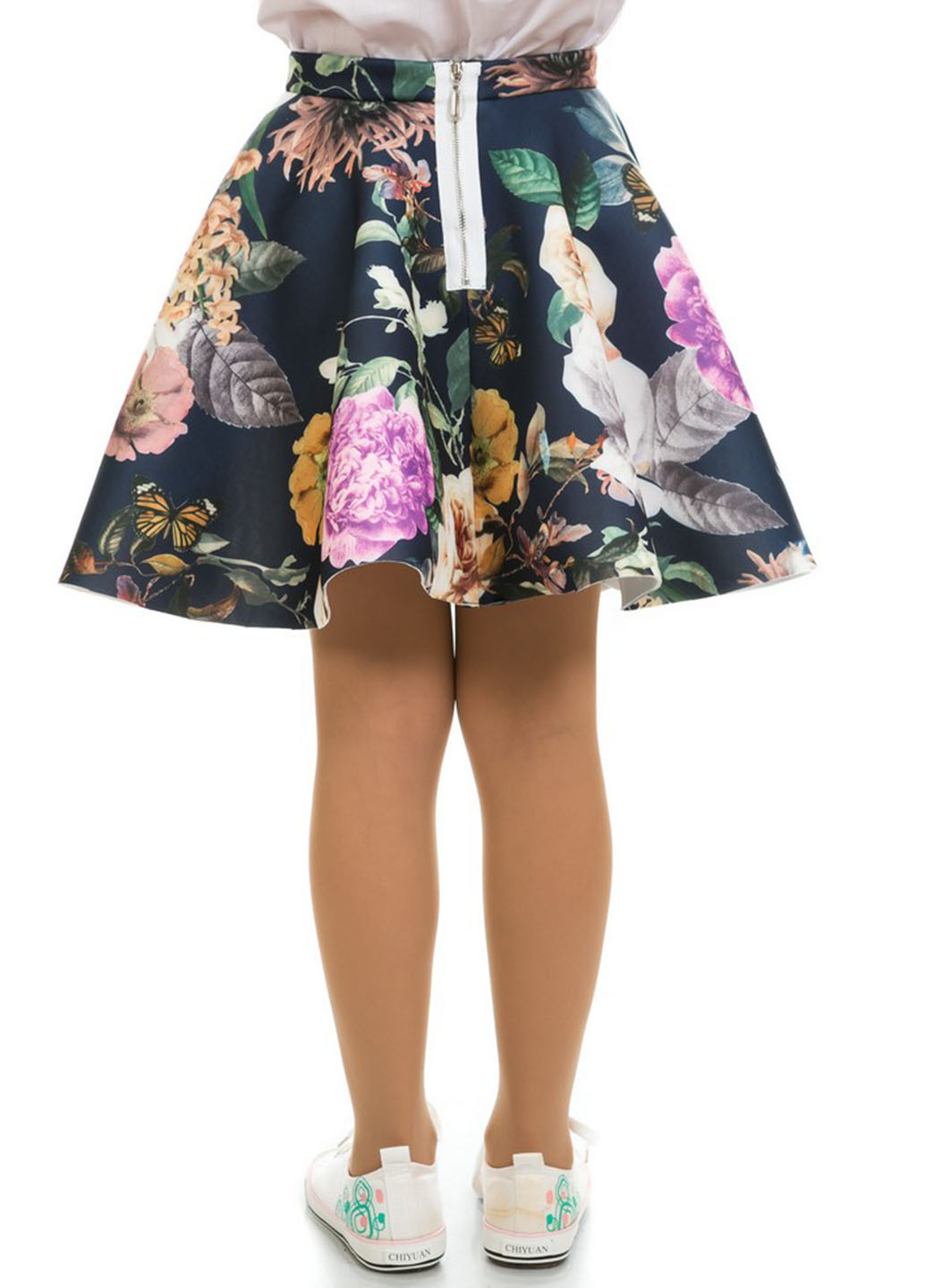 Темно-синяя кэжуал цветочной расцветки юбка Kids Couture со средней талией