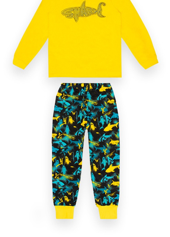 Жовта зимня дитяча піжама для хлопчика *shark* Габби