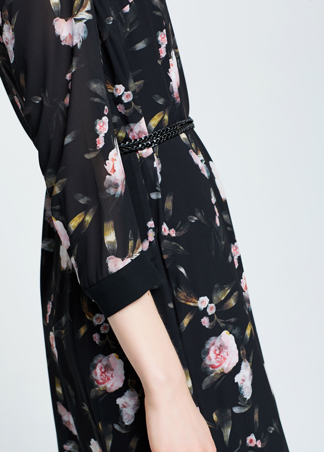 Черное кэжуал платье рубашка Vero Moda с цветочным принтом