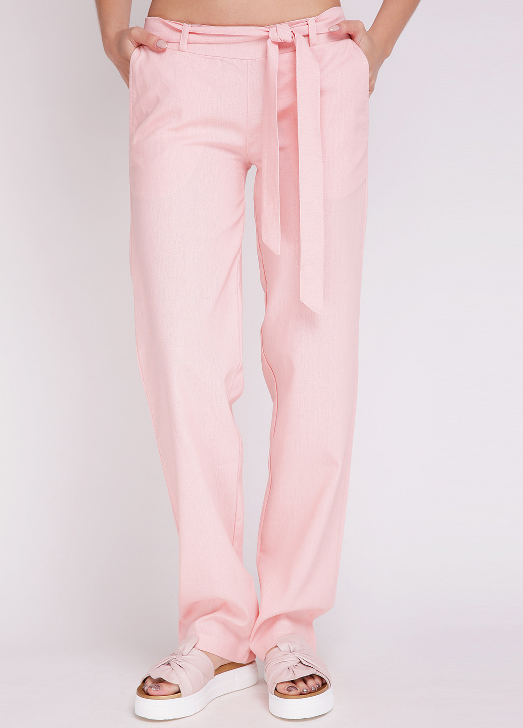 Штани Art Style Leggings прямі однотонні світло-рожеві кежуали