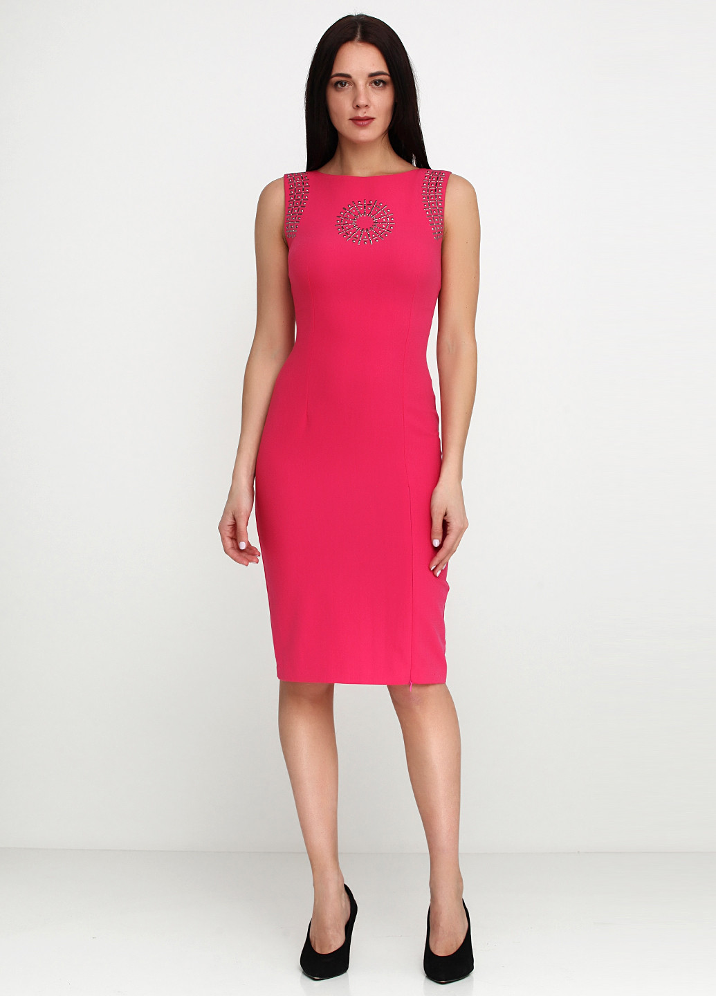 Розовое кэжуал платье Denny Rose однотонное