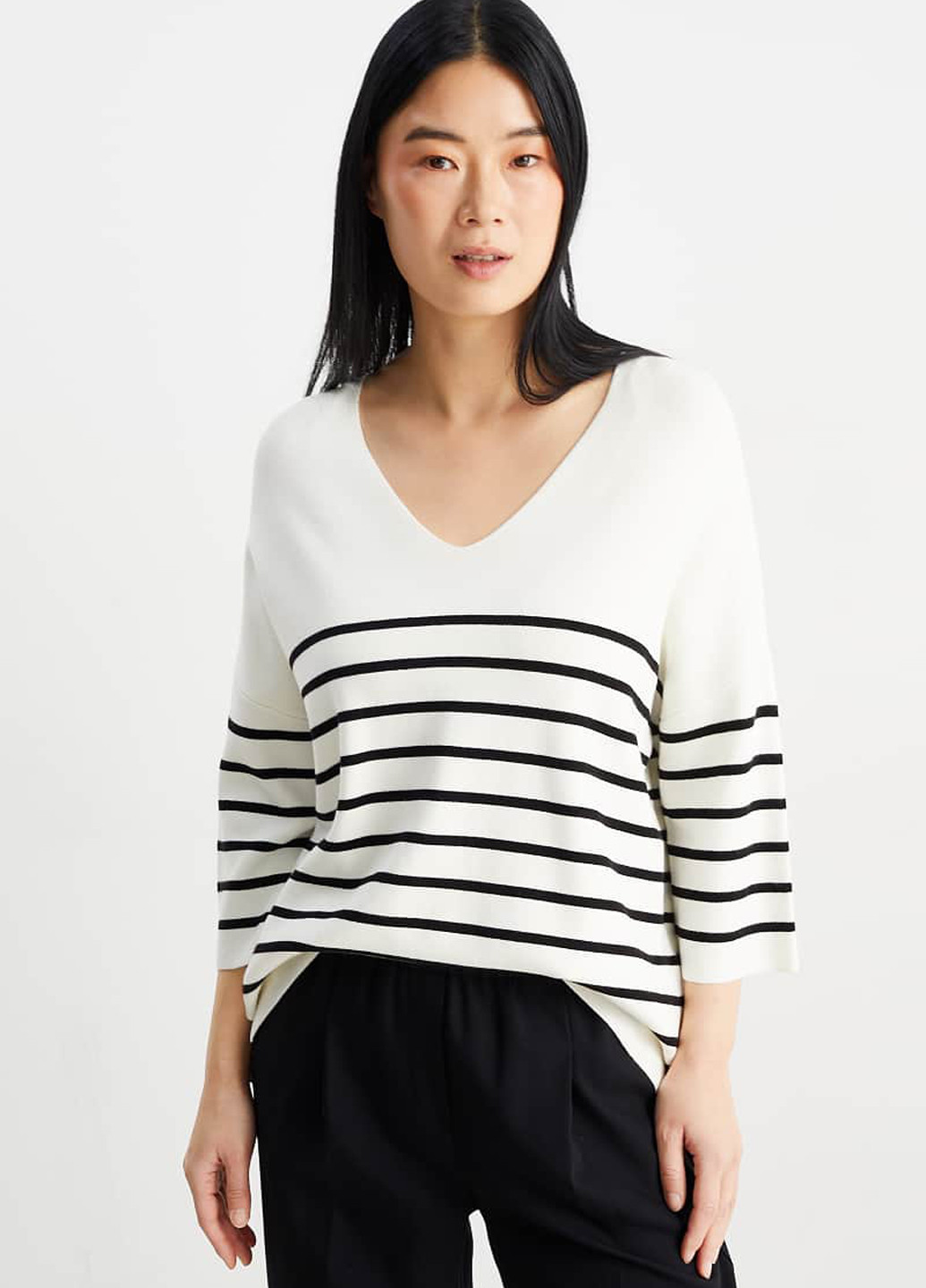 Чорно-білий демісезонний пуловер пуловер C&A