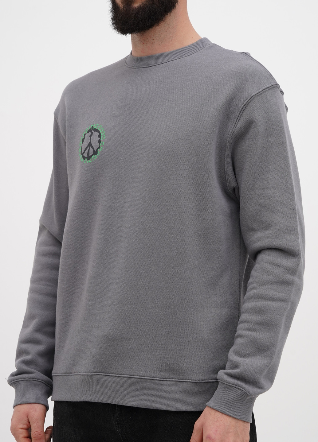 Сірий світшот H&M напис без декору (315732876)