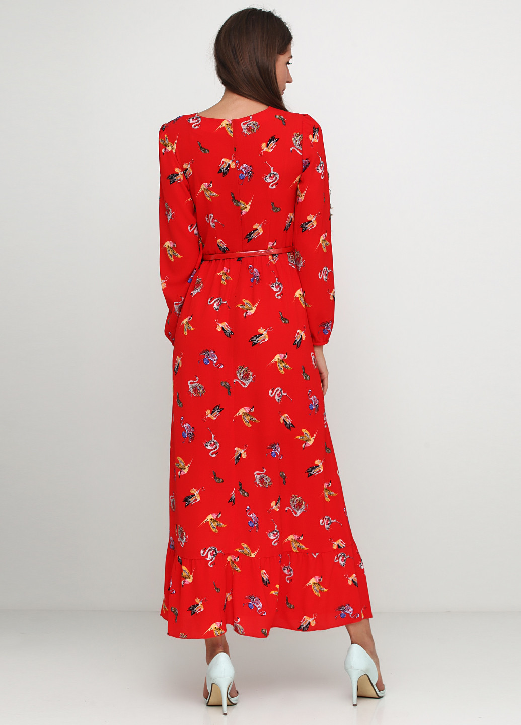 Красное кэжуал платье Ruta-S с цветочным принтом
