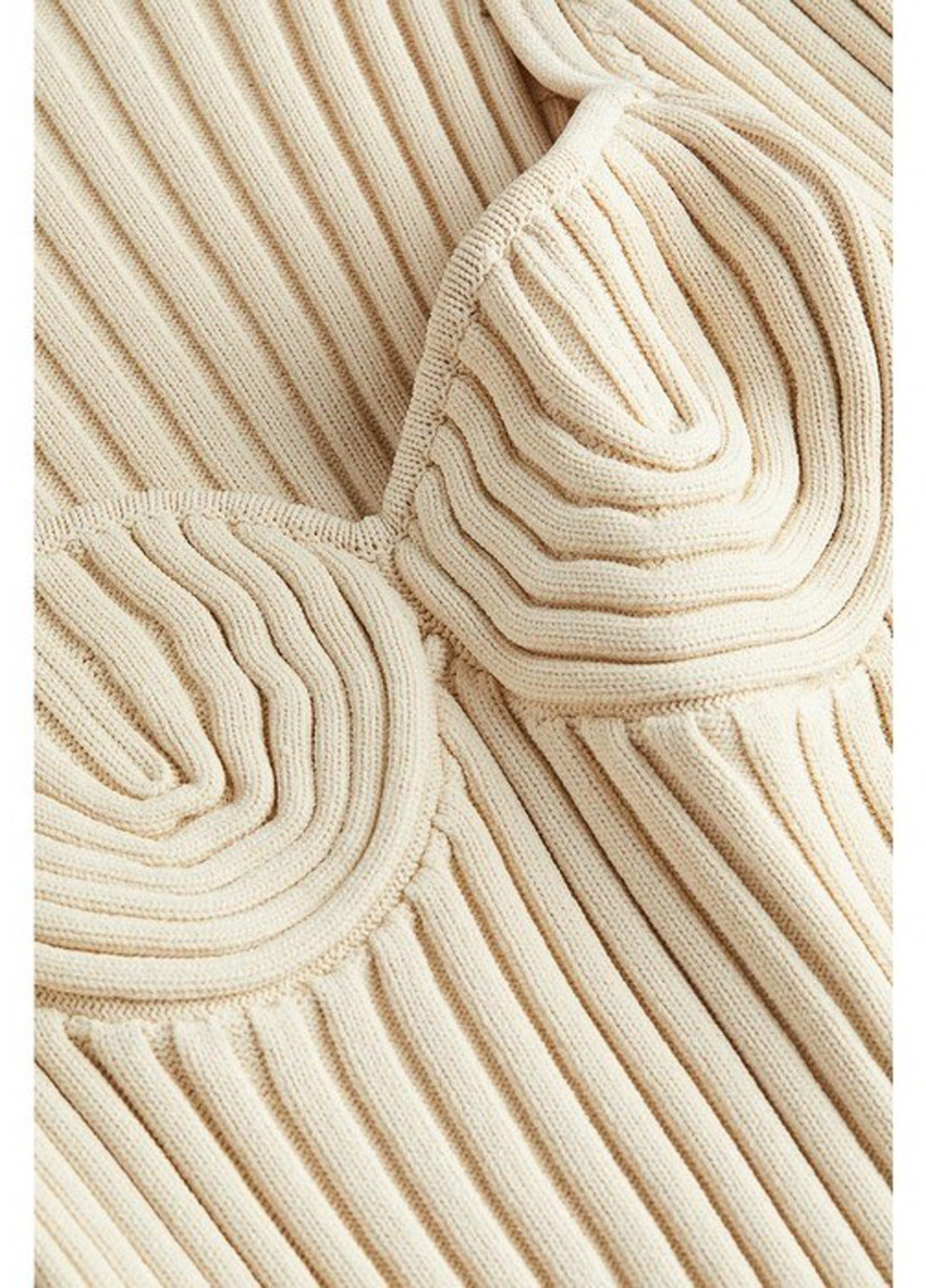 Кремовое кэжуал платье платье-свитер H&M однотонное