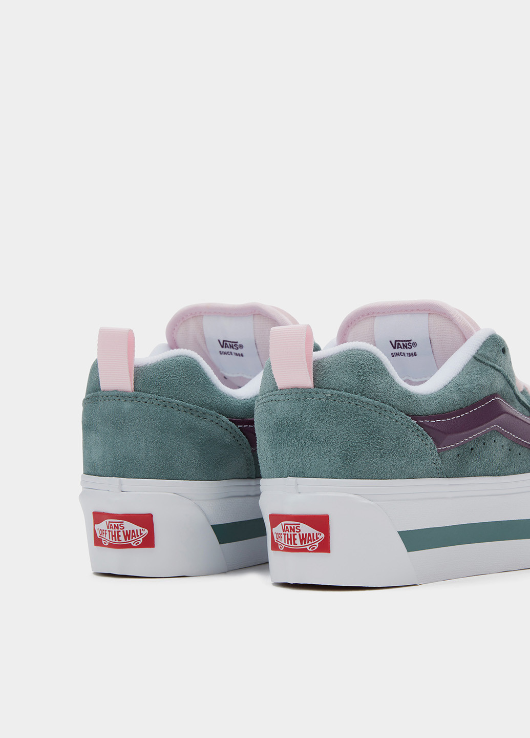 Зеленые кеды Vans с логотипом, с белой подошвой