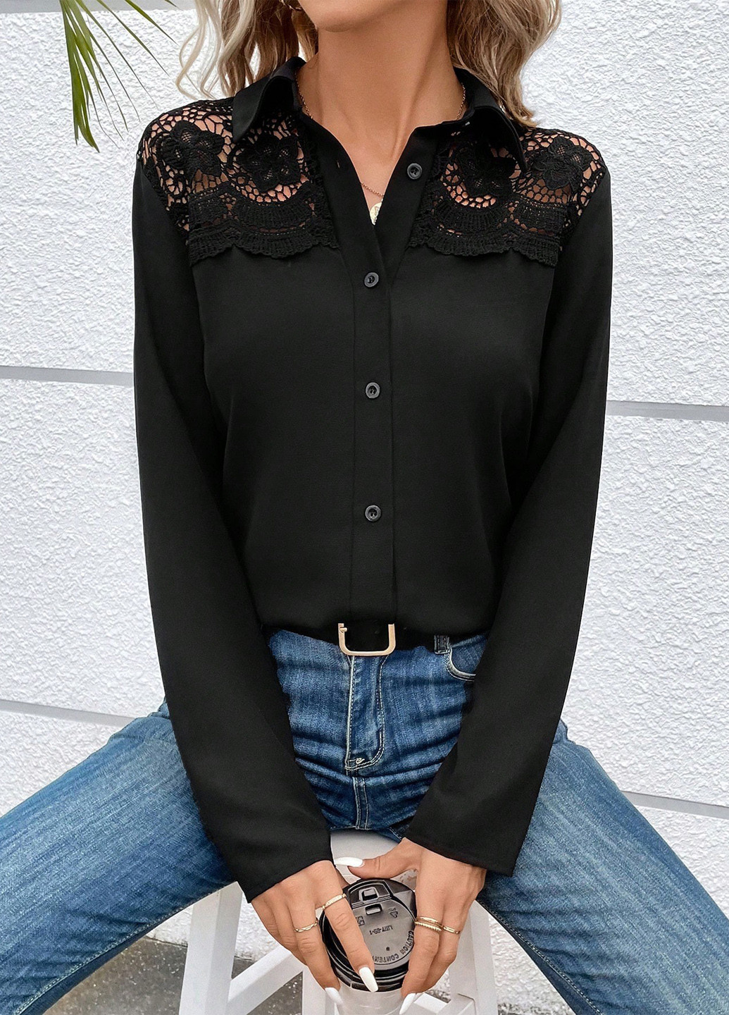 Чорна блуза SHEIN