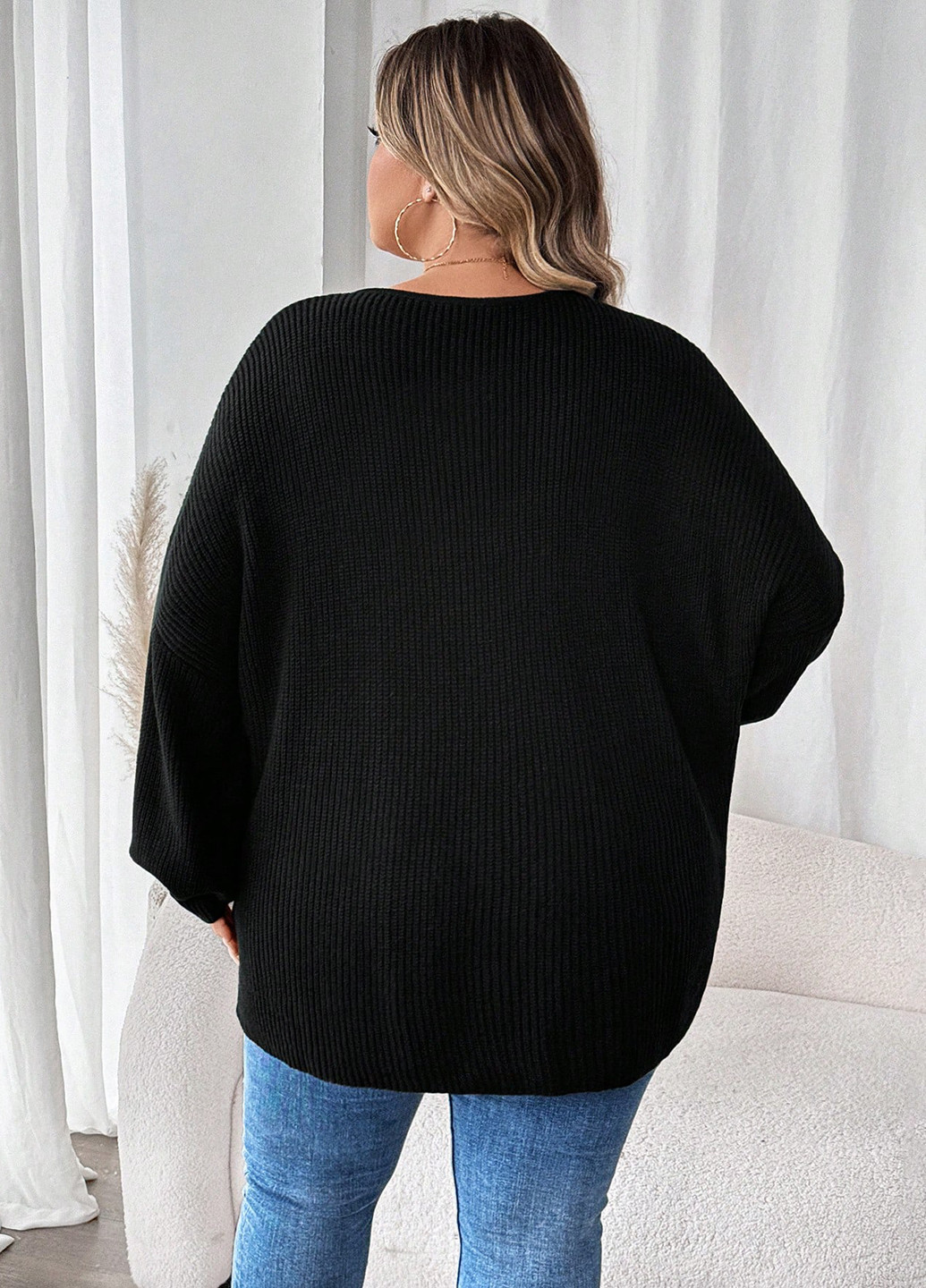 Черный демисезонный пуловер пуловер SHEIN