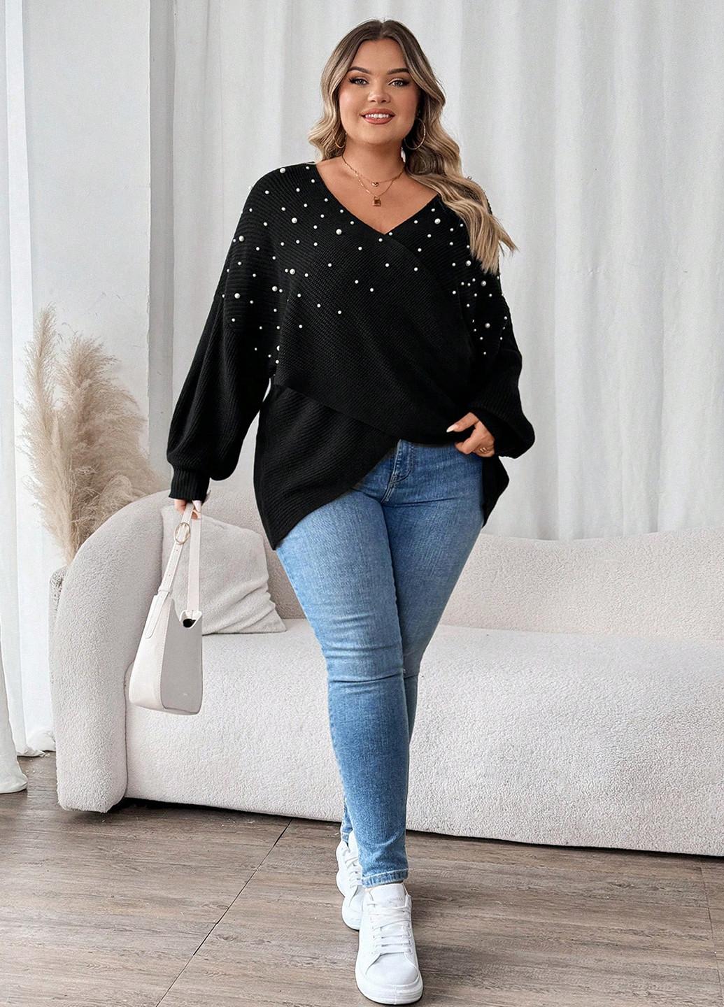 Черный демисезонный пуловер пуловер SHEIN