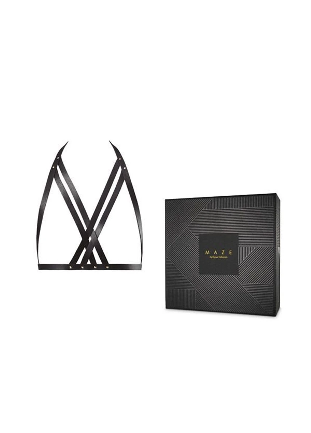 Портупея MAZE - Halter Bra Harness Black Bijoux Indiscrets (255247546)
