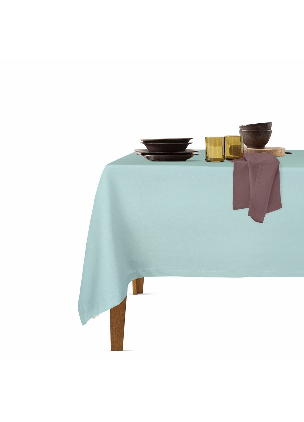Столовый набор для сервировки стола скатерть Mint 140х180 и салфетки тканевые Chocolate 35х35 - 4 шт (4822052074046) Cosas (252506533)