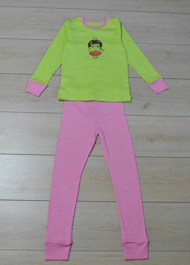 Салатовая всесезон пижама для девочки "мираж" реглан + брюки Витуся