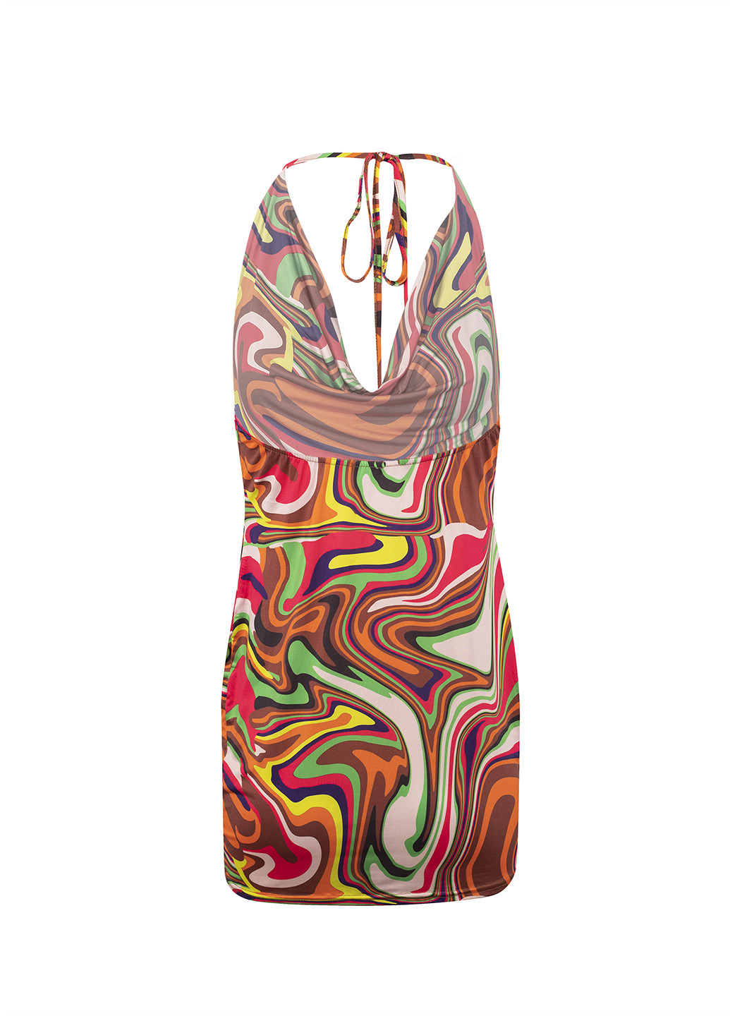 Комбинированное кэжуал платье с открытой спиной Missguided с абстрактным узором