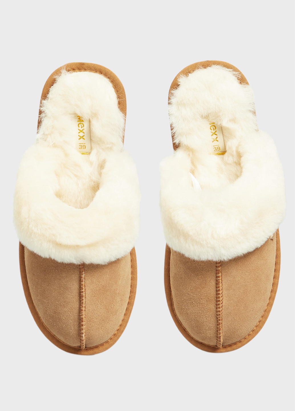 Песочные сабо Mexx без каблука с мехом