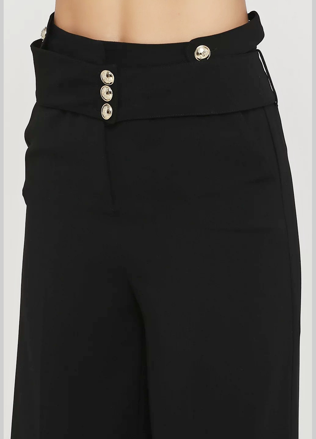 Черные кэжуал демисезонные палаццо, прямые брюки Armin Studio by Wera Berto