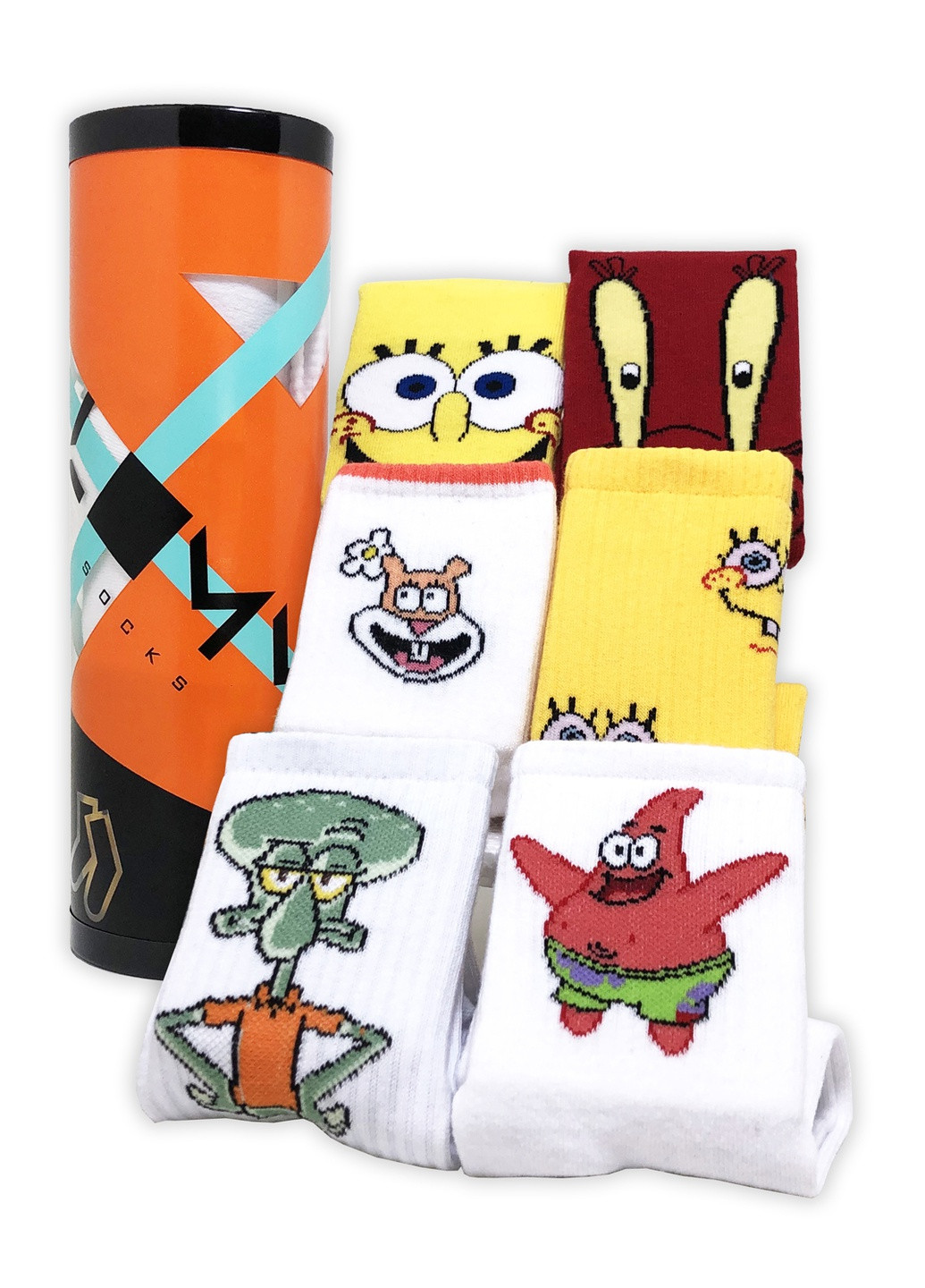 Подарочный тубус с носками Sponge Bob tube LOMM (210172607)
