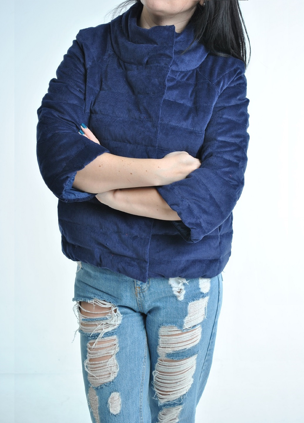 Темно-синяя демисезонная куртка Glam Panic