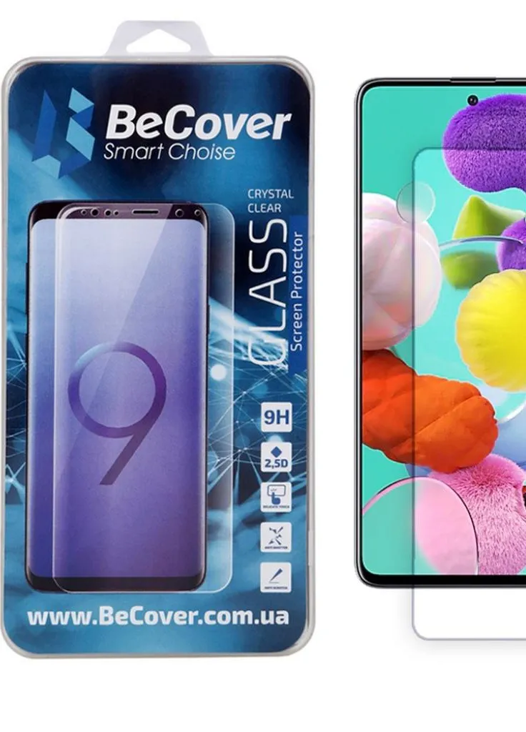 Скло захисне Samsung Galaxy A51 SM-A515 Crystal Clear Glass (704669) BeCover (203978311)