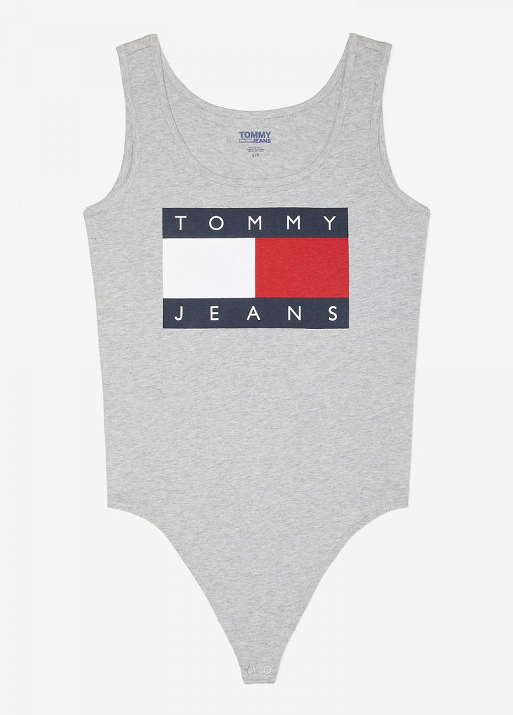 Боди Tommy Hilfiger топ-боди логотипы светло-серые кэжуалы хлопок, трикотаж