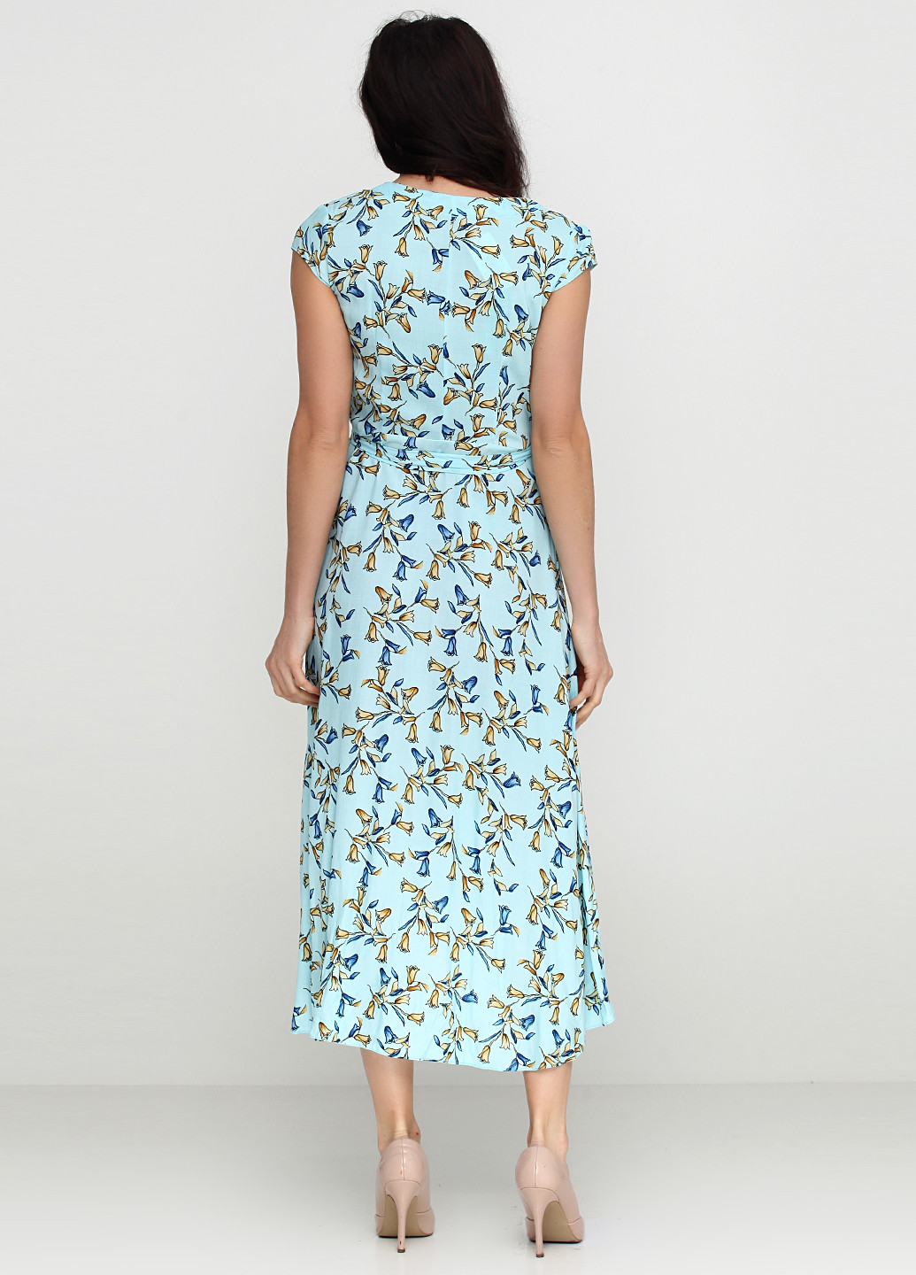 Голубое кэжуал платье Bon Voyage с цветочным принтом