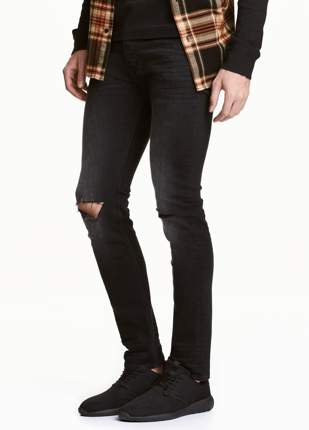 Темно-серые демисезонные зауженные джинсы H&M