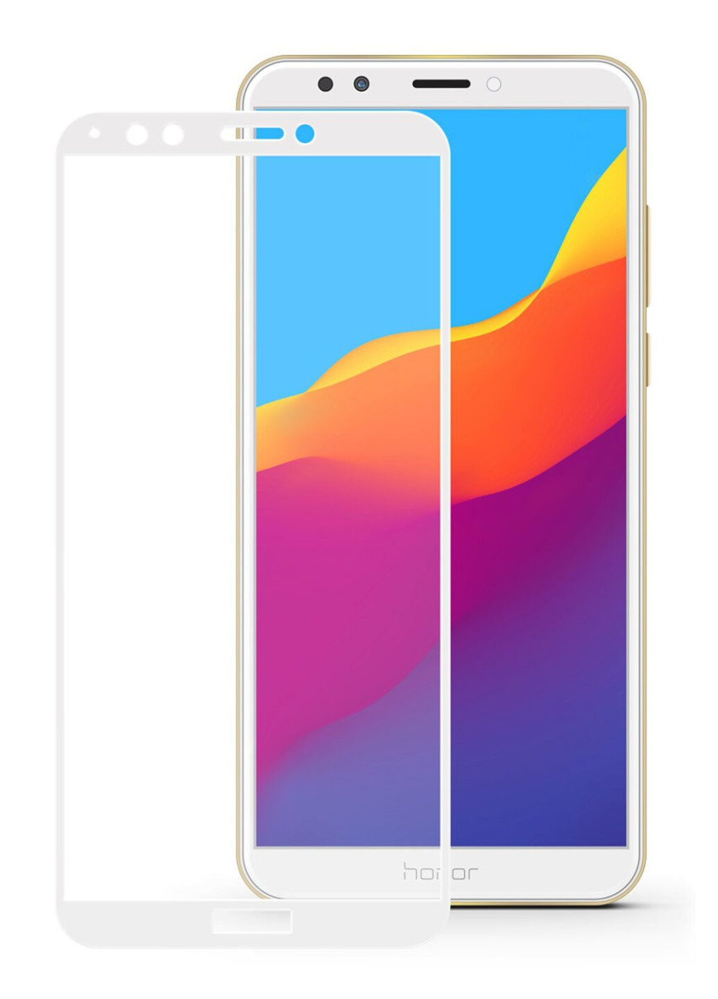 Защитное стекло с рамкой для Huawei Y7 (white) CAA (111268872)