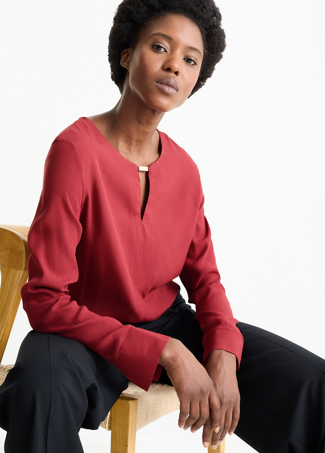 Світло-бордова блуза C&A