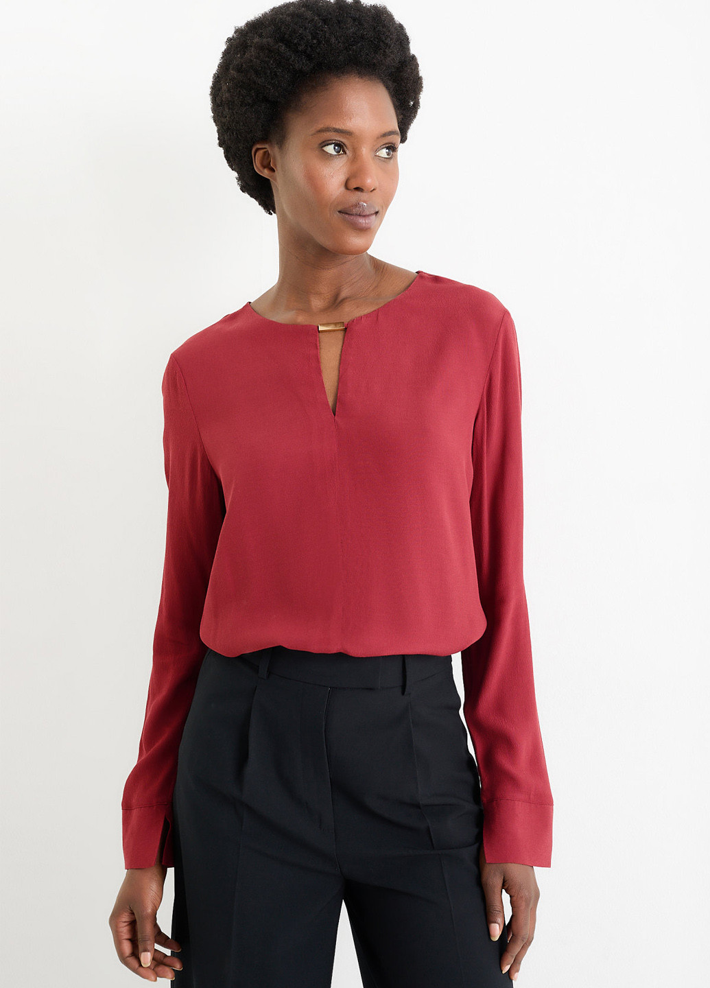 Світло-бордова блуза C&A