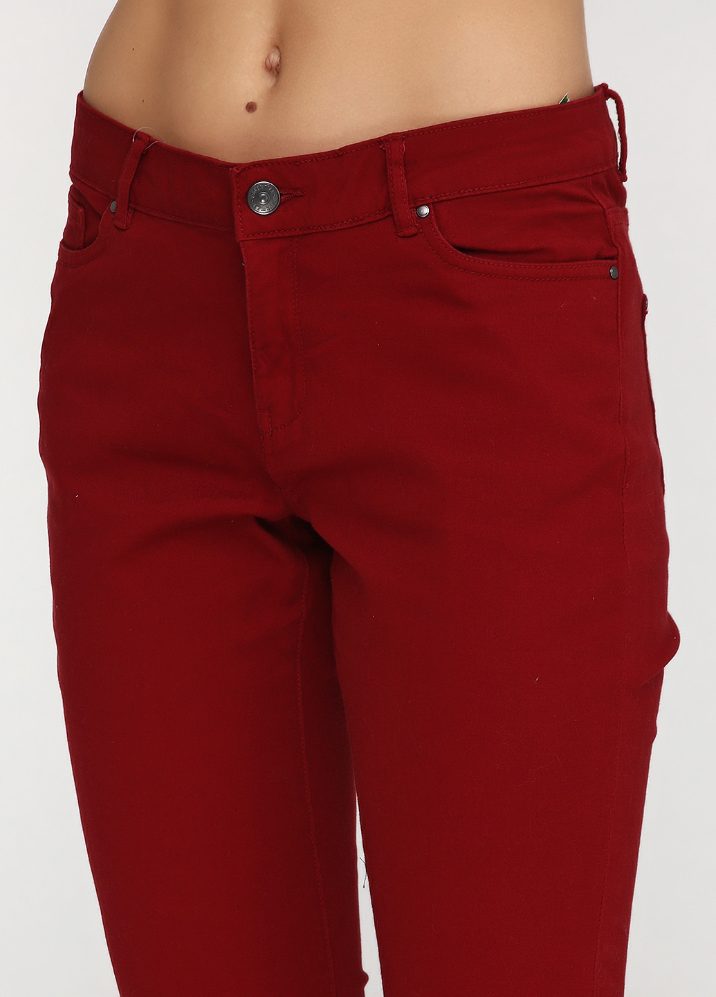Бордовые кэжуал демисезонные брюки Esmara