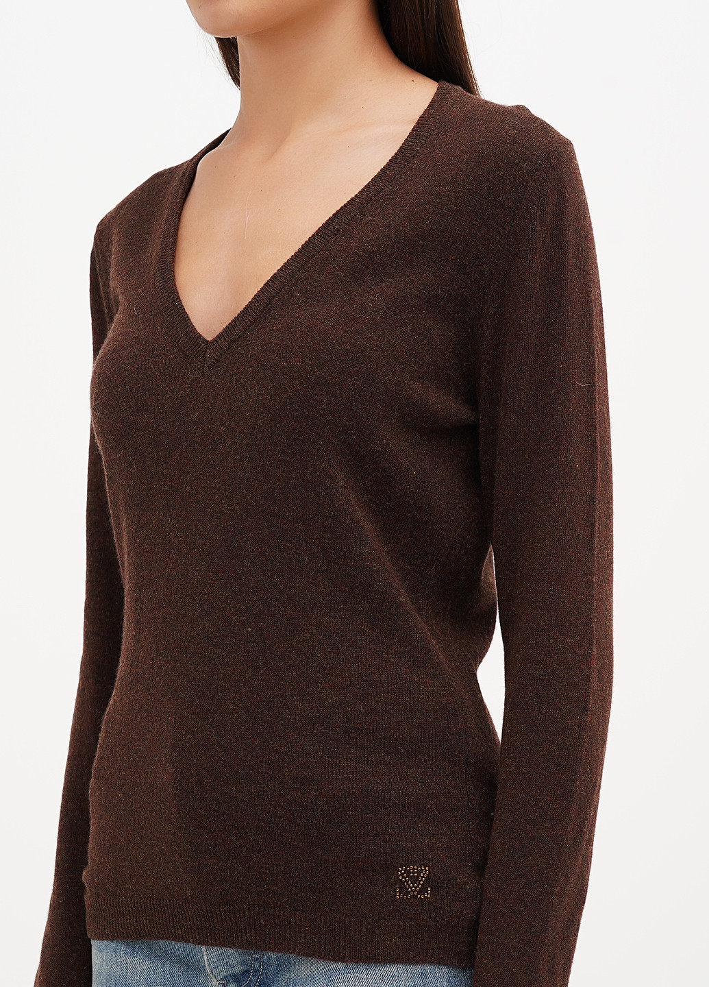 Коричневый демисезонный пуловер пуловер Sassofono