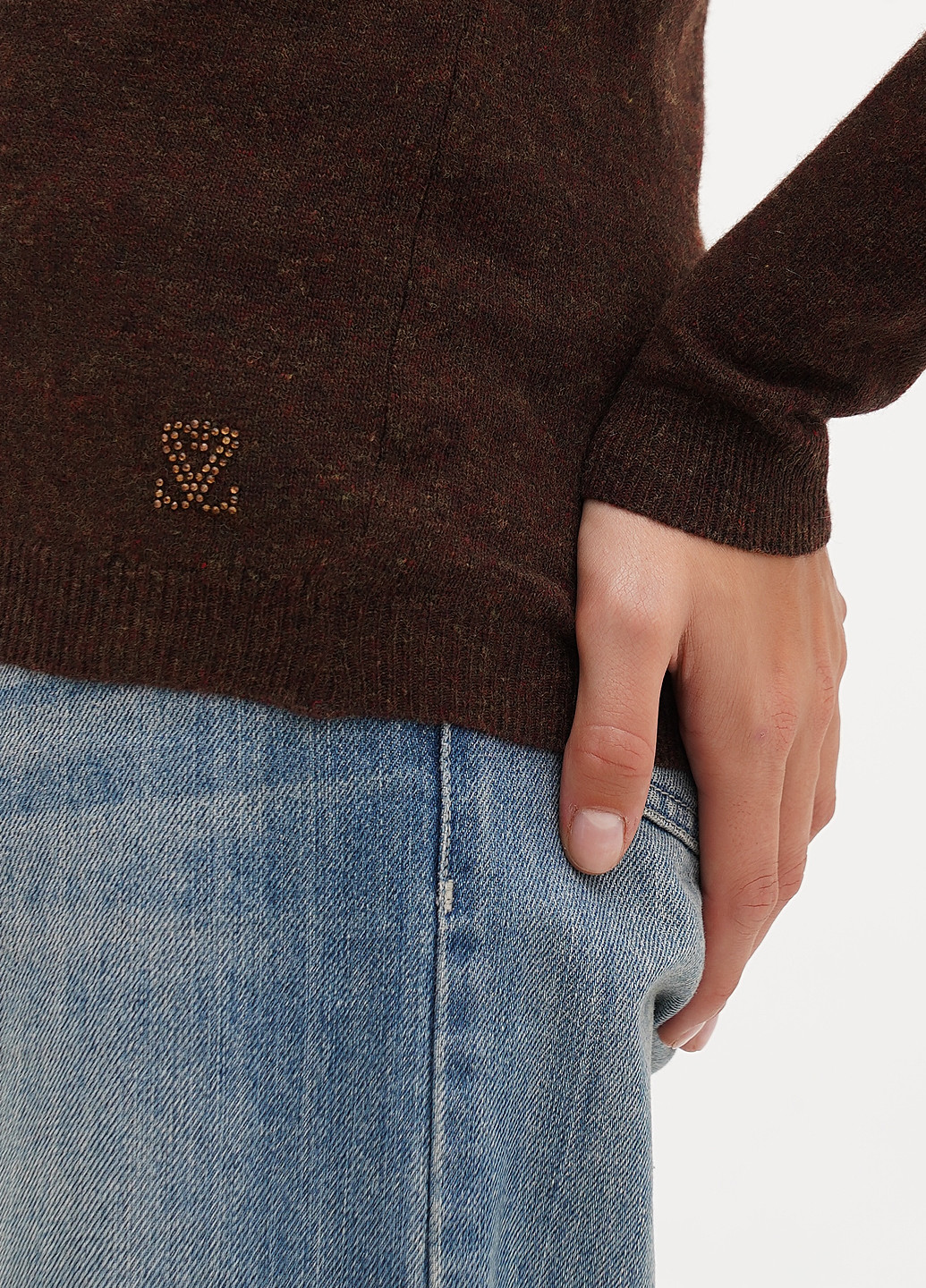 Коричневый демисезонный пуловер пуловер Sassofono